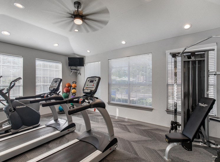 Fitness Center with treadmills and workout station